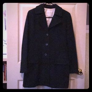 Classic black wool knee length coat